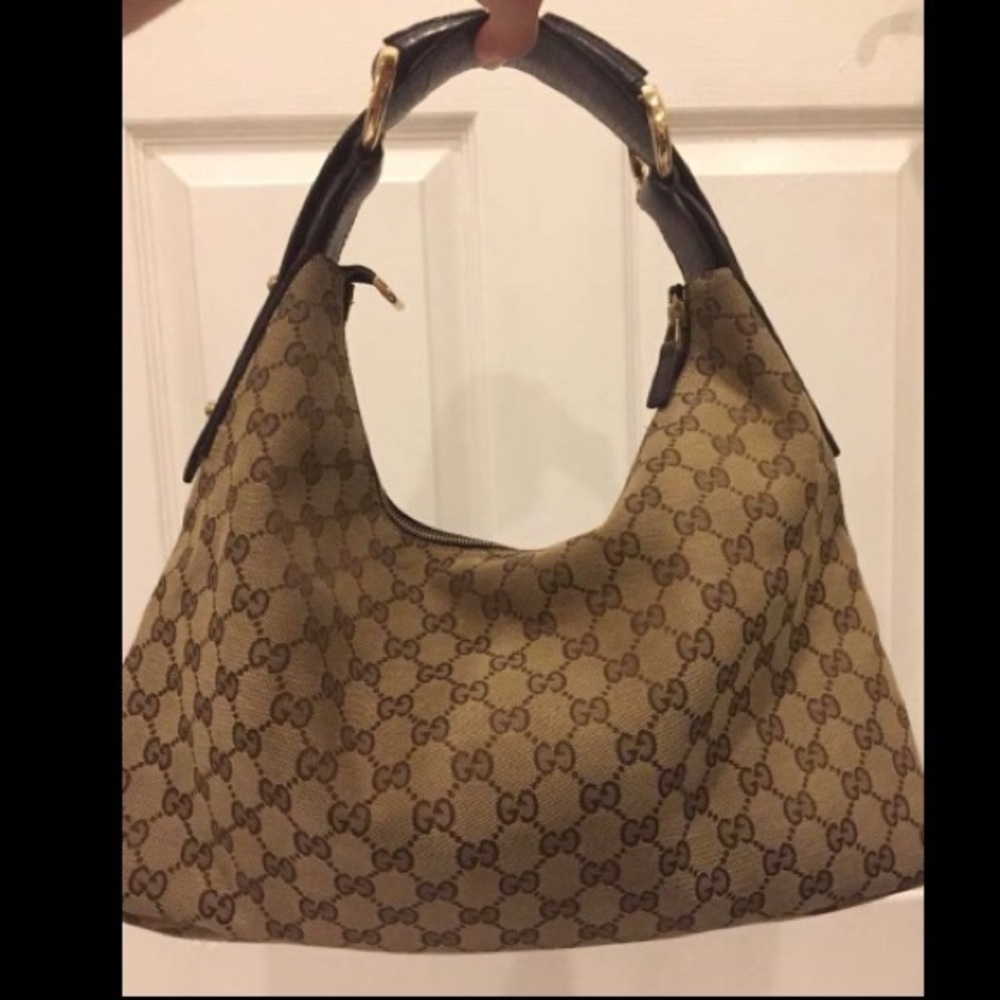 SOLD! Authentic Gucci horsebit GG canvas handbag